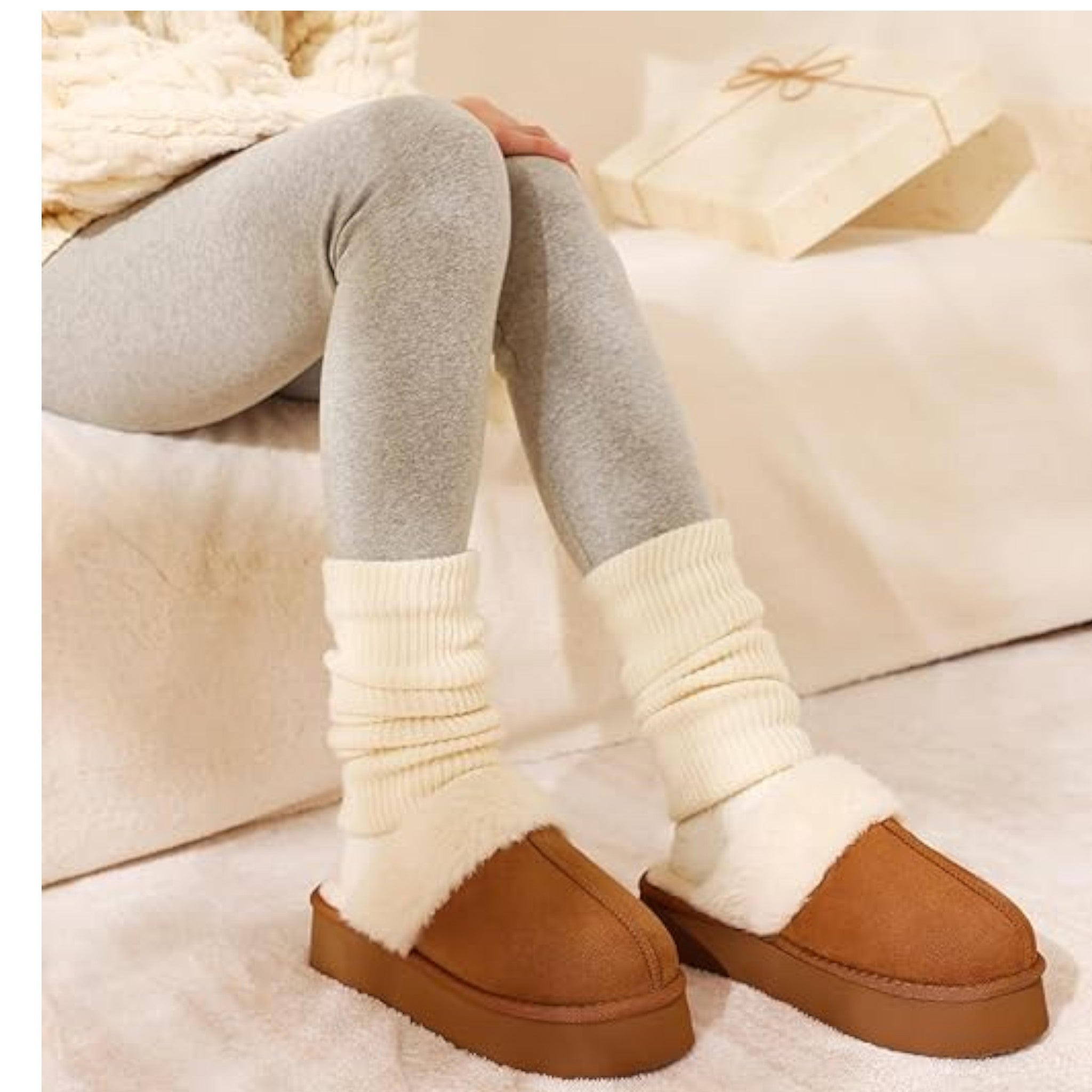 Ladies supersoft snugg boot slippers in chestnut brown with faux fur lining, warm cozy indoor slip-on footwear for comfort and style for indoor and outdoor